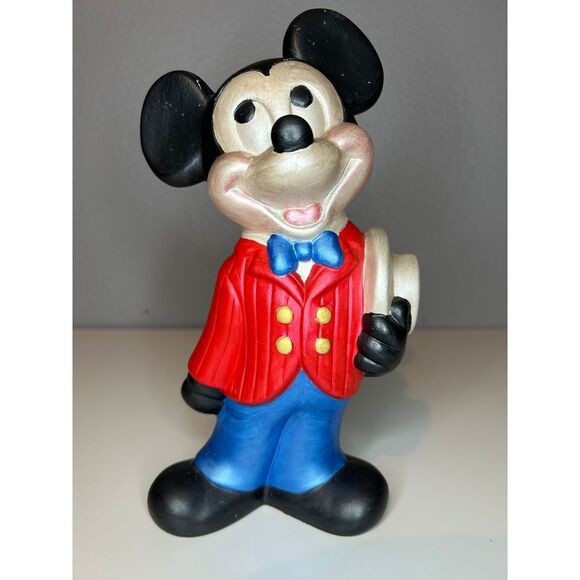 Vintage Disney Mickey Mouse Figurine Collectible Classic Red Blue Standing Pose - Picture 1 of 5